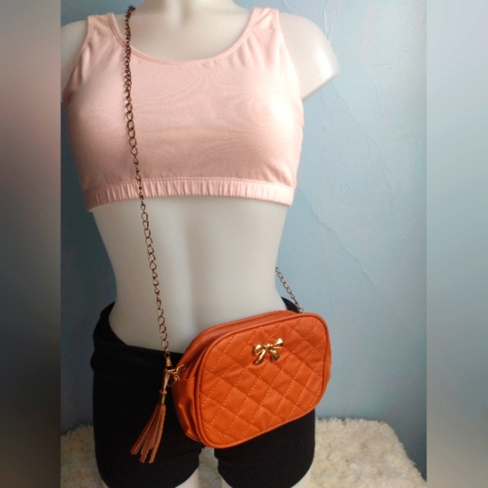 Unbranded womans brown zipper cross body purse